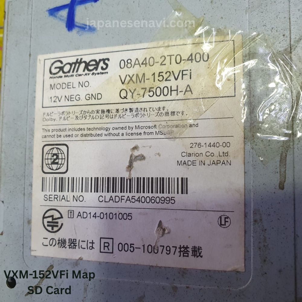 VXM-152VFi Map SD Card