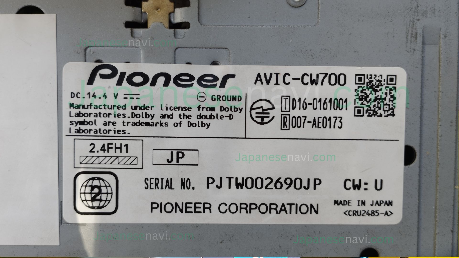 Pioneer Carrozzeria AVIC-CW700 Map SD Card navigation repair and recovery service