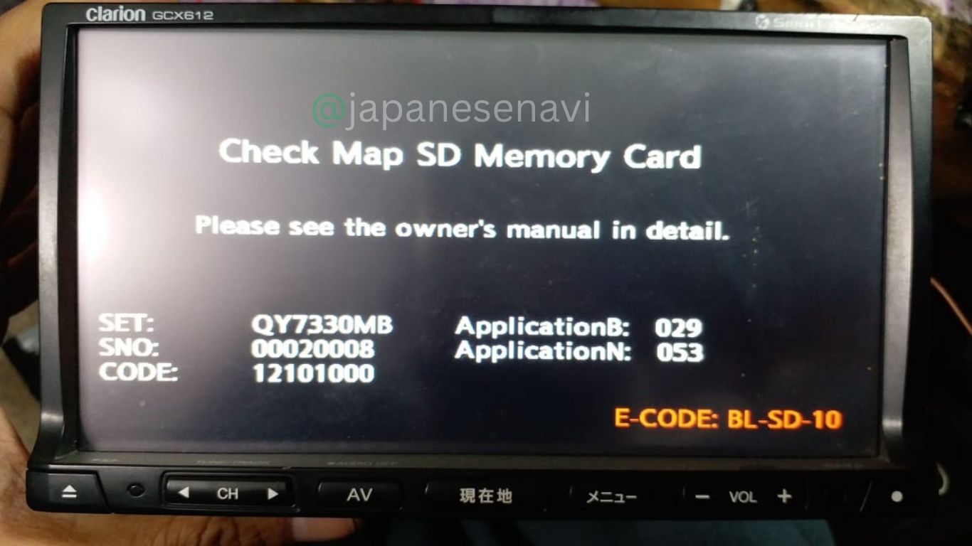 Clarion GCX612 – Boot Map SD Card