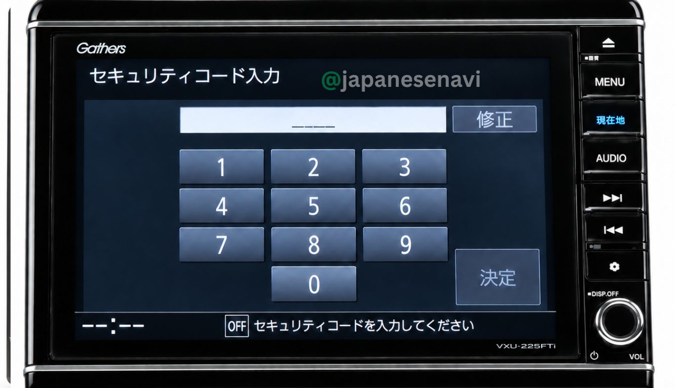 Honda Gathers VXU-225FTi 9-inch navigation security code unlock service for Honda Fit
